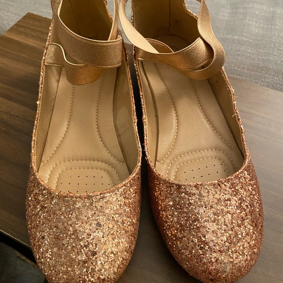 Lov Mark Rose Gold Sequin Ballet Flats Women’s Size 10 - Picture 6 of 7